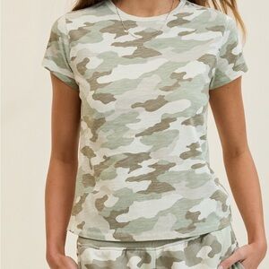 Aerie Green Camouflage Short Sleeve Tee